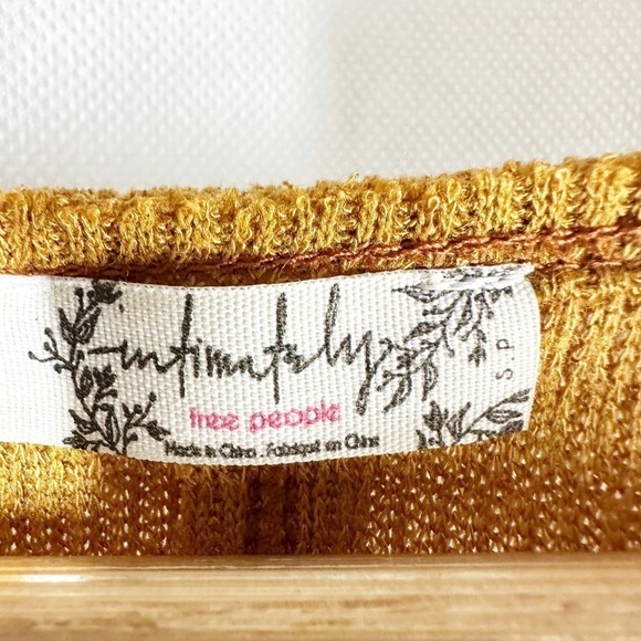 Free People Sloane Bodysuit Long Sleeve Snap V Neck Ribbed Amber Size Small - Picture 8 of 10